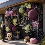 Halloween Balloon Garland Kit: Purple, Green, Black, Spider Foil Balloons