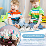 20 Pieces Polar Bear Animal Toy Figurines Set Includes Baby Bears 3D Model Educational Toys Cake Toppers Christmas Birthday Gift For Boys And Girls Craft Home Decoration
