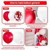 Red White Balloons Garland Kit 134 Pack Different Sizes 18/12/10/5 Inch Matte Red Matte White Latex Balloons And Red Confetti Balloons For Wedding Birthday Party Accessory Arch Christmas Decoration