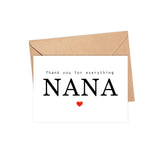 Thank You For Everything Nana Card - Thank You Card - Nana Card - Mother'S Day Card - Card For Her - Greeting Card For Birthday- Anniversary - Note Card - Thank You For Everything Card