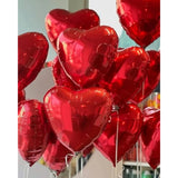 20 Pcs Red Heart Balloons, 18 Inch Red Heart Shaped Balloons, Romantic Valentine Balloon, Big Heart Foil Balloon For Valentine'S Day Wedding Anniversary Baby Shower Party