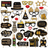 Happy 50Th Birthday Party Photo Booth Props,Cheers To 50Th Birthday Fifty Years Old Bday Party Centerpieces Props Decorations Sign.