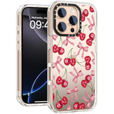 Wildflower Phone Case For Iphone 16 Pro Max Cute Trendy Aesthetic Floral Design For Women & Girls - Military-Grade Drop Protection - Clear Hard Shell Protective Cover - Cherry And Bow