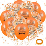 Orange Happy Birthday Balloons 18Pcs Latex Confetti Fall Party Decorations Supplies