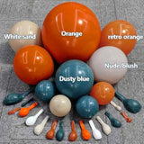 99pcs Dusty Blue Orange Balloon Arch Kit for Boho Baby Shower & Party Decor