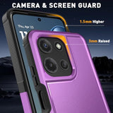 For Moto G 2025 Case With Hd Screen Protector, Military-Grade Shockproof & Dual-Layer Protection, Anti-Slip Grip Design Phone Case, Purple