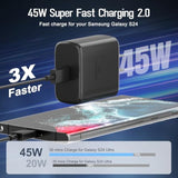 45W Super Fast Charger Type C 10Ft, Usb C Wall Charging And Android Phone Charger Cable For Samsung Galaxy S25/S25 Ultra/S25+/S24 Ultra/S24 Plus/S24+/S23 Ultra/S23+/S22 Ultra/S22 Plus/Note 20,2 Pack