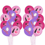 30 Pcs Makeup Balloons 12 Inch Spa Party Latex Balloons for Girls Cosmetics Theme