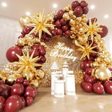 158Pcs Burgundy and Gold Balloon Garland Arch Kit Party Decorations