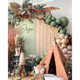 Sage Green Brown Balloon Arch Kit Woodland Baby Shower Party Decorations