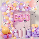 Halloween Balloon Arch Kit: Pink Purple Boo & Bats Party Decor