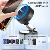 Vacuum Magnetic Suction Phone Holder, Foldable Suction Phone Mount, Magnetic Suction Cup Phone Holder For Iphone 16/15/14/13/12, For Smooth Surfaces Such As Shower, Car, Mirror