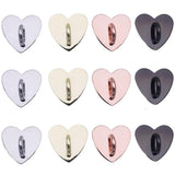 12Pcs Phone Charm Hook,Finger Ring Loop Stand for DIY Hanging, Heart Phone Holder,Adhesive Phone Finger Grip Loop Stand Metal Phone Charm Rings for