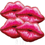 Huge Red Lip Foil Balloon - 30 Inch, Pack Of 4 | Cute Kiss Balloons For Lips Balloon Decorations | Valentines Balloons | Galentines Day And Proposal Decorations