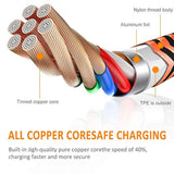 Apple Mfi Certified Iphone Charger 6Pack - 3/3/6/6/10/10 Ft Lightning Cable Nylon Braided Usb To Fast Charging Sync Cord Compatible Iphone 14/13/12/11 Pro Max/Xs/Xr/X/8/7/6 /Ipad