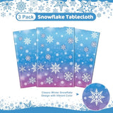 3 Pcs Winter Snowflake Tablecloth - Frozen Wonderland Plastic Table Cloth Disposable Rectangular Snowflakes Table Cover For Frozen Birthday Party Supplies And Christmas Tables Decorations,108 X 54Inch