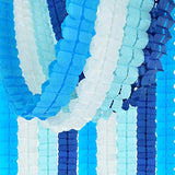 12Pcs Four Leaf Clover Paper Garland 120Ft Navy Blue Ocean Party Streamers Tissue Flower Reusable Hanging Banner For Wedding Baby Shower Home Party Backdrop Graduation Decoration