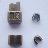 2 Sets Bronze #5 Metal Zipper Head Box Zipper Resucue Slider Zipper Pu