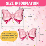 6 Pcs Pink Bow Balloon 35 Inch And 15 Inch Polka Dot Foil Balloons Pink Bow Decorations For Birthday Wedding Theme Party Decorations