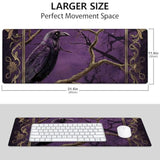 Raven And Tree Large Mouse Pad, Gaming Mouse Pad, Non-Slip Rubber Base, Office Accessories, Desk Mat, Gothic Mousepads For School, Work, Home Decor Gifts 31.5" X 11.8"