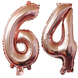 40Inch Rose Gold Foil 64 Helium Jumbo Digital Number Balloons, 64Th Bi