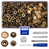 120Sets Leather Snaps And Fasteners Kit, 12.5Mm Bronze Snap Fasteners
