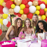 Red Yellow White Balloon Garland Arch Kit, 142Pcs Yellow White And Red Balloons Metallic Gold Balloons For Crawfish Theme Birthday Wedding Engagement Anniversary Graduation Beer Bbq Party Decorations