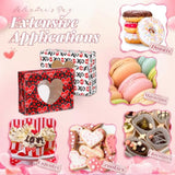 24 Pcs Valentines Heart Bakery Cookie Boxes 8 X 6 X 2.5'' Red Pink Treat Boxes With Window Cupcake Candy Gift Container With Sticker For Women Mothers Day Party Favors (Heart)