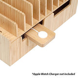 Bamboo 10-Port Charging Station & Compatible Adapter for Apple Watch Combo for use with Watch, Smartphones & Tablets