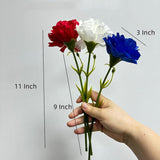 11 Inch Bouquets 10 Stem Carnations,Outdoor Uv Resistant No Fade Artificial Flower,Mini Carnation Silk Petals Fake Flowers Forever Plants For Photo Props Home Party And Wedding Decor (Dark Blue)
