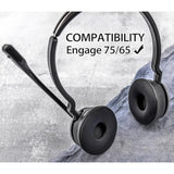 Engage 75 Earpads - Compatible With Engage 75/65 Headset I Cooling Gel Fabric Replacement Ear Cushions With Microphone Foam - Not Fit Engage Convertible And Engage Mono Version Model