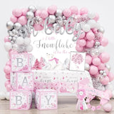 Little Snowflake Baby Shower Decorations Party Supplies, Pink A Little Snowflake Is On The Way Baby Shower Decor, Baby Its Cold Outside Baby Shower Decorations, Winter Wonderland Christmas Baby Shower
