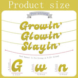 Growin' Glowin' Slayin' Gold Glitter Banner - Gen Z Cool Party Bunting, Funny Birthday Banner For 5Th 10Th 20Th 30Th 40Th Birthday Party Decorations Sign Gift?Pre-Strung?