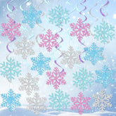 20Pcs Winter Snowflake Hanging Swirls Decorations, Winter Hanging Ceil