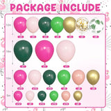 165Pcs Flamingo Tropical Balloon Arch Garland Kit, Hot Pink Green Gold Foil Coconut Flamingo Balloons With Palm Leaves For Hawaiian Luau Aloha Summer Beach Tropical Birthday Party Decorations