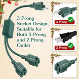 Christmas Tree Lights Controlled Outlet, Plug In Control Outlet Extension Cord With 2 Sockets And Gingerbread Man Remote Switch For Christmas Tree And Long Range Lighting Control, Green (1 Pack)