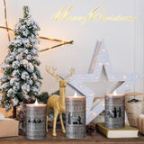 3 Pcs Christmas Nativity Scene Pillar Candles Flameless Led Religious Themed Candles Battery Operated Carols Hymn Sheet Christian Candlestick Gifts For Xmas Home Church Table Decorations