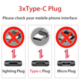 Usb C Splitter Cable,Usb A Male To 3 Type-C Male Charge Cable,3 In 1 Nylon Bra