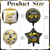 New Year 2026 4D Square and Disco Ball Balloons Party Decor