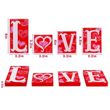 Valentines Day Decor Love Blocks Wooden Table Sign, Red Valentines Day