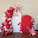 Christmas Balloon Arch Garland Kit, Red White Xmas Holiday Party Decoration