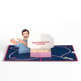 Valentines Day Card For Her, Him - 3D Ted Lasso Greeting Pop-Up Card - Sweeter Than Biscuits - 5" X 7" - Blank Note Card & Envelope Included