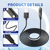 Smart Watch Charger Cable, Universal Magnetic SmartWatch Accessories Charger Cable 4 Pin Cord, Charger Contact pin spacing 7.62 mm for Smart Watch,