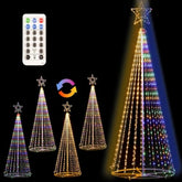 12Ft Outdoor Lighting Christmas Tree 650 Led Light Show Christmas Tree With 8 Modes Timer Remote,Tall Star Topped Artificial Christmas Trees Arbol De Navidad For Porch Yard Patio(Warmwhite/Multicolor)