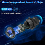 12V Usb Outlet Dual 18W Quick Charge 3.0 Port & 30W Pd 12V Usb C Car Charger Socket With Voltmeter And Power Switch, Waterproof Multiple Car Usb Port Adapter For Car Boat Marine Truck Golf Rv