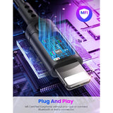 Design For Apple Headphones Mfi Magnetic Wired Earbuds Hifi Stereo Bass Headset Lightning Earphones With Microphone Volume Control For Iphone 14 Plus 13 Pro Max 12 Mini 11 10 Xs Xr Purple