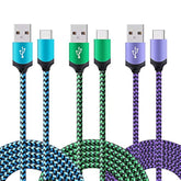 Usb Type C Cable, 3Pcs 6Ft Phone Charger Charging Cord Compatible For Samsung Galaxy A14 A23 A22 A53 5G A73 A33 A52 A42 A32 A13 5G A20 A12 A03S, S23 S22 S21 Ultra S20 Fe S10 S10E S9 S8 Note 20 10 9 8