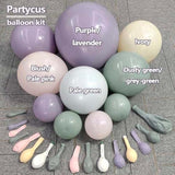 Dusty Green Purple Pink Balloon Garland, Double Stuffed Lavender Light Mist Green Ivory Pastel Balloon Arch Kit With Lilac Blush Latex For Baby Shower Birthday Wedding Flower Party Decoration