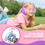 Nova1Lite Kids Wireless Active Noise Cancelling Headphones, Bluetooth 5.3, Safe Volume 74/85/94Db, Real 40H Battery, Type-C Fast Charging, Built-In Mic For School Travel Airplane, Purple