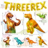 16Pcs Three Rex Balloons, Three Rex Birthday Party Decorations Boy Dinosaur 3Rd Birthday Party Supplies Include Three Rex Balloon Dinosaur Foil Balloons For 3 Rex Birthday Decorations Boys